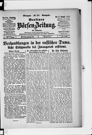 Berliner Börsen-Zeitung vom 03.08.1915