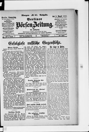 Berliner Börsen-Zeitung vom 05.08.1915