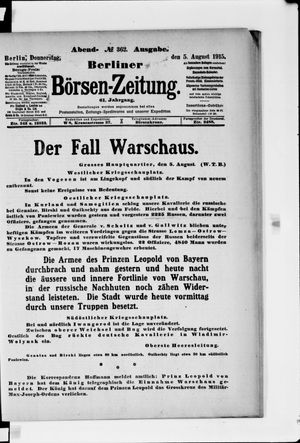 Berliner Börsen-Zeitung vom 05.08.1915