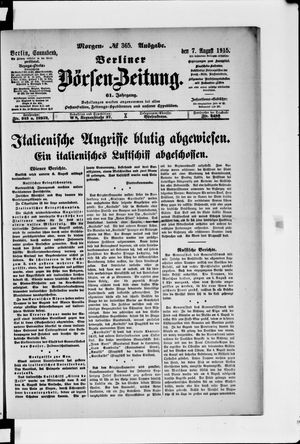 Berliner Börsen-Zeitung vom 07.08.1915