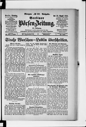 Berliner Börsen-Zeitung vom 10.08.1915