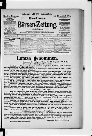 Berliner Börsen-Zeitung vom 10.08.1915