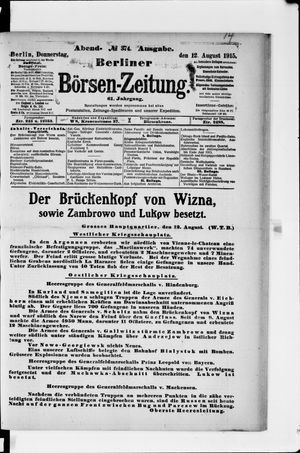 Berliner Börsen-Zeitung on Aug 12, 1915
