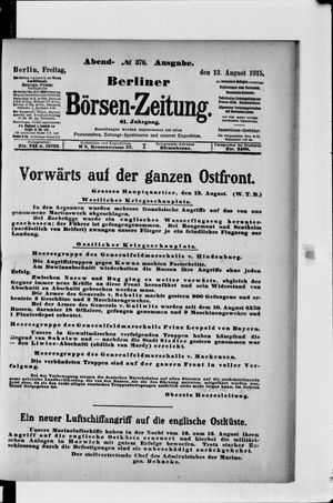 Berliner Börsen-Zeitung vom 13.08.1915