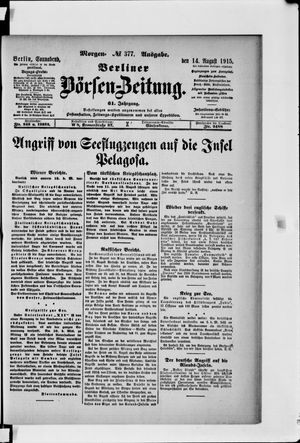 Berliner Börsen-Zeitung vom 14.08.1915