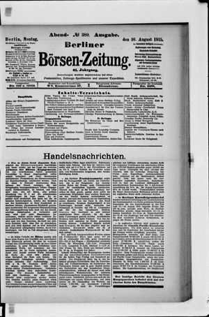 Berliner Börsen-Zeitung vom 16.08.1915