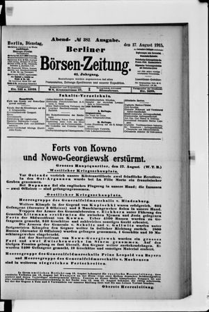 Berliner Börsen-Zeitung on Aug 17, 1915