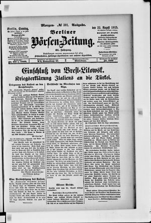 Berliner Börsen-Zeitung vom 22.08.1915
