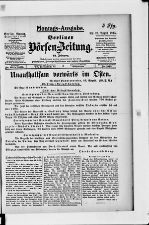 Berliner Börsen-Zeitung vom 23.08.1915