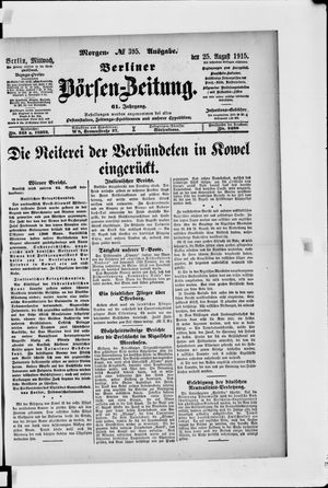 Berliner Börsen-Zeitung vom 25.08.1915