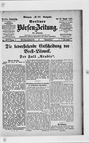 Berliner Börsen-Zeitung vom 26.08.1915