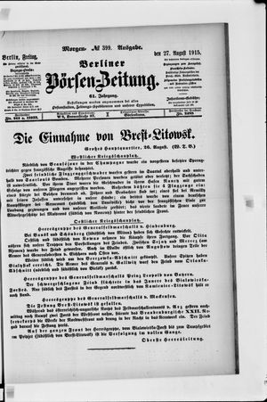 Berliner Börsen-Zeitung vom 27.08.1915