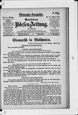 Berliner Börsen-Zeitung vom 30.08.1915