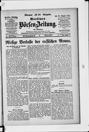 Berliner Börsen-Zeitung vom 31.08.1915