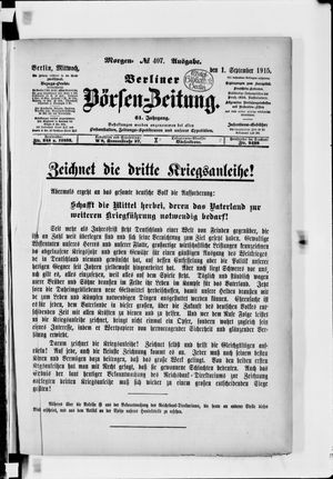 Berliner Börsen-Zeitung on Sep 1, 1915