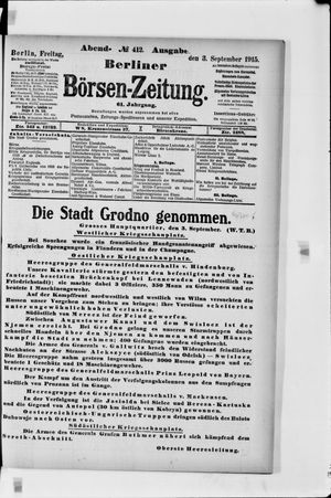 Berliner Börsen-Zeitung vom 03.09.1915