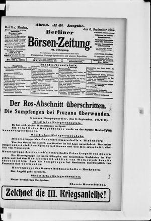 Berliner Börsen-Zeitung on Sep 6, 1915