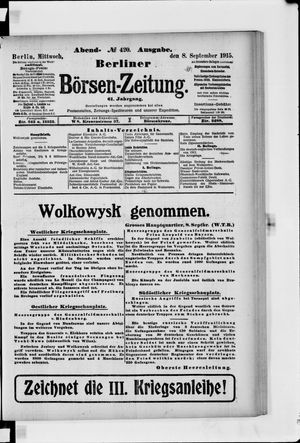 Berliner Börsen-Zeitung vom 08.09.1915