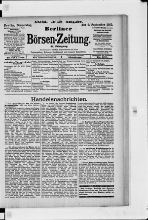 Berliner Börsen-Zeitung vom 09.09.1915