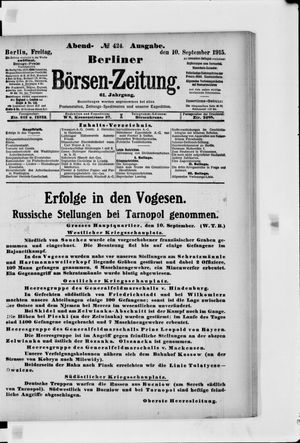 Berliner Börsen-Zeitung vom 10.09.1915