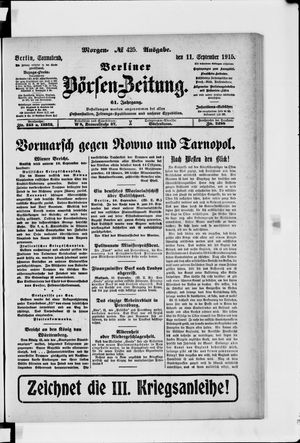 Berliner Börsen-Zeitung vom 11.09.1915