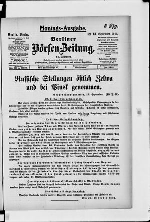 Berliner Börsen-Zeitung vom 13.09.1915