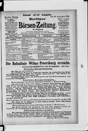 Berliner Börsen-Zeitung vom 13.09.1915