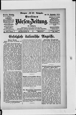 Berliner Börsen-Zeitung vom 14.09.1915