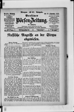 Berliner Börsen-Zeitung vom 15.09.1915