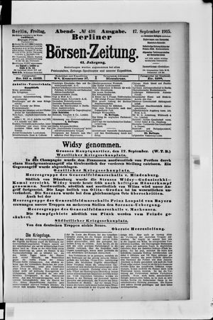 Berliner Börsen-Zeitung vom 17.09.1915
