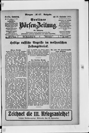 Berliner Börsen-Zeitung vom 18.09.1915