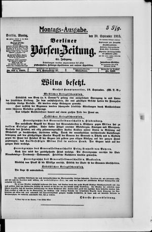 Berliner Börsen-Zeitung vom 20.09.1915
