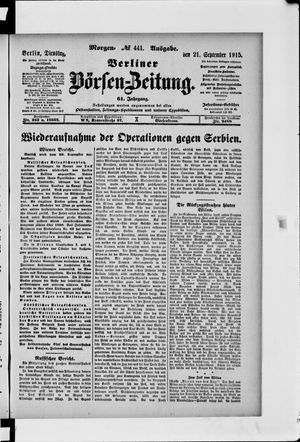 Berliner Börsen-Zeitung vom 21.09.1915