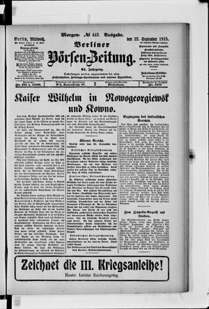 Berliner Börsen-Zeitung vom 22.09.1915