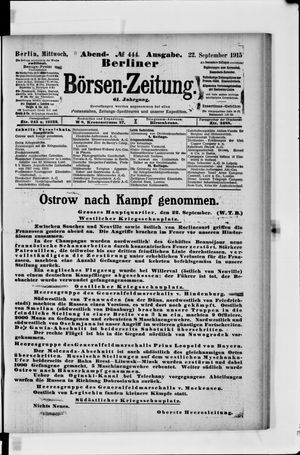 Berliner Börsen-Zeitung vom 22.09.1915