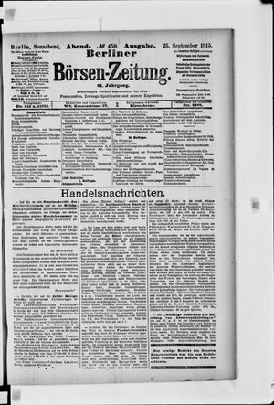 Berliner Börsen-Zeitung vom 25.09.1915