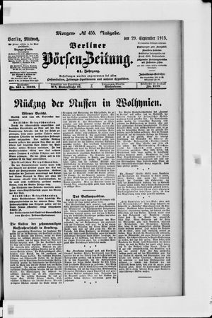 Berliner Börsen-Zeitung on Sep 29, 1915