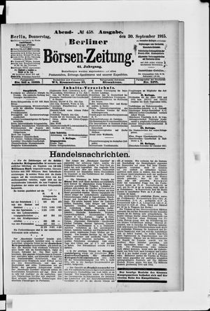Berliner Börsen-Zeitung vom 30.09.1915