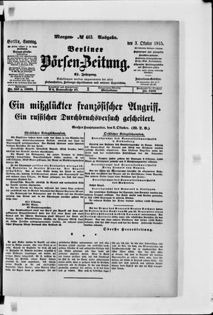 Berliner Börsen-Zeitung vom 03.10.1915