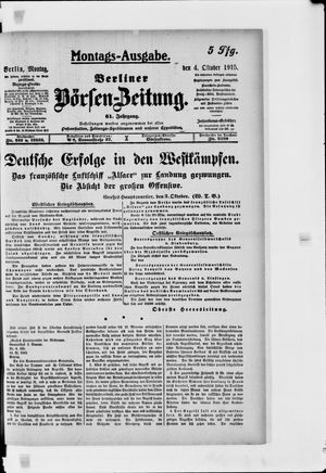 Berliner Börsen-Zeitung vom 04.10.1915