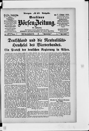 Berliner Börsen-Zeitung vom 07.10.1915