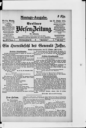 Berliner Börsen-Zeitung vom 18.10.1915