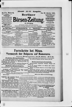Berliner Börsen-Zeitung on Oct 20, 1915
