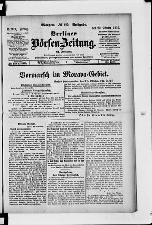 Berliner Börsen-Zeitung vom 22.10.1915