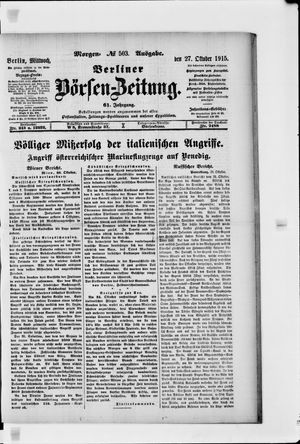 Berliner Börsen-Zeitung vom 27.10.1915