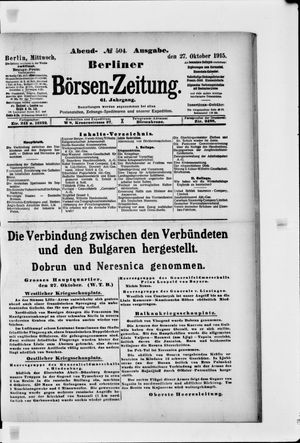 Berliner Börsen-Zeitung vom 27.10.1915