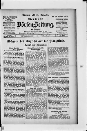 Berliner Börsen-Zeitung on Oct 28, 1915
