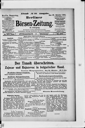 Berliner Börsen-Zeitung vom 28.10.1915