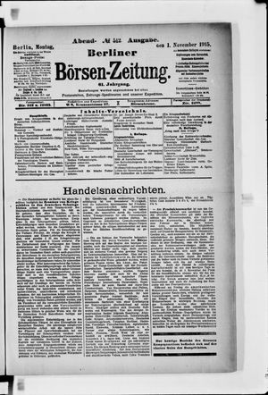 Berliner Börsen-Zeitung vom 01.11.1915