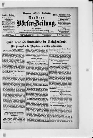 Berliner Börsen-Zeitung vom 05.11.1915